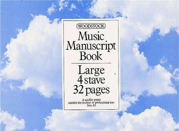 Woodstock Music Manuscript A5. (4 Stave, 32 Page)