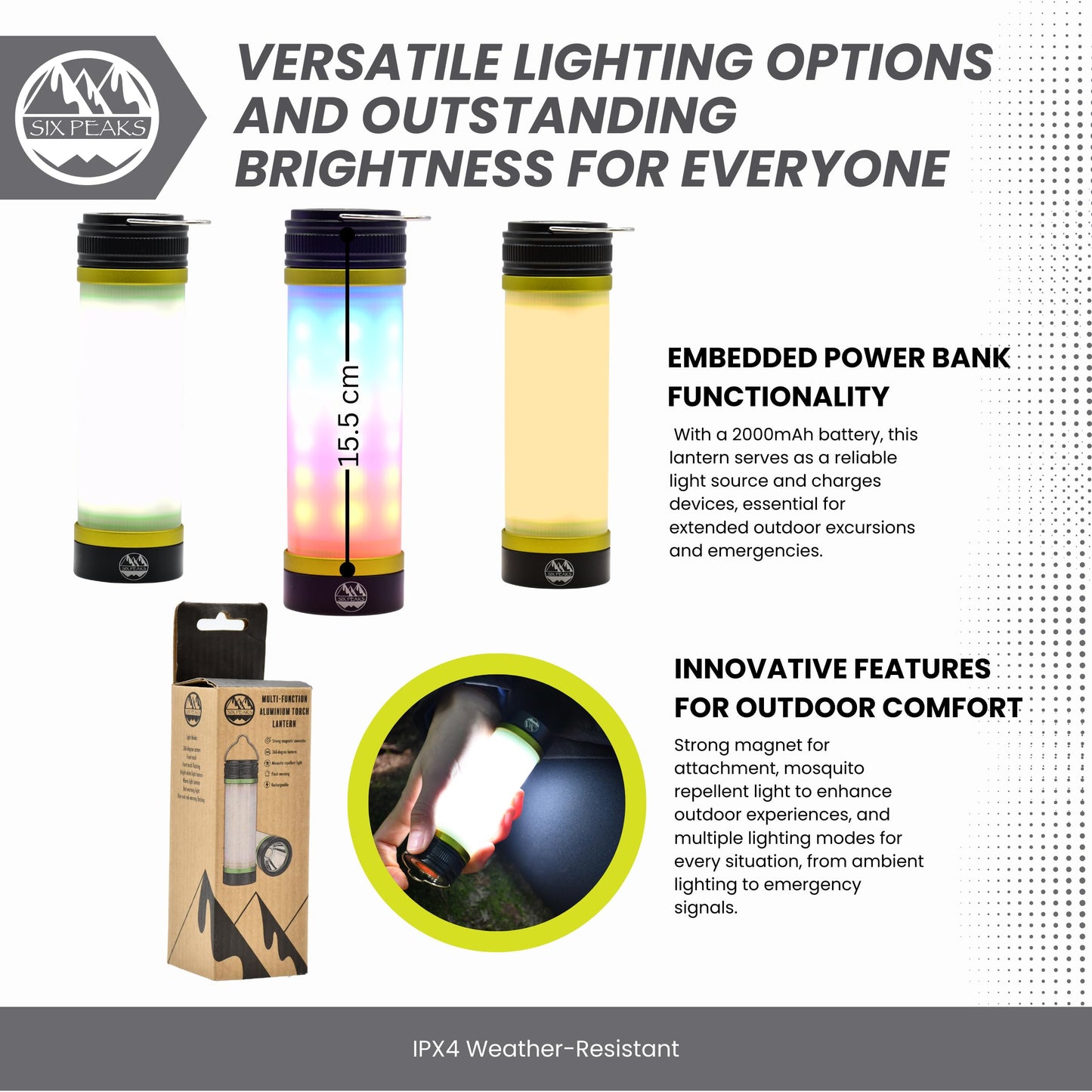 Six Peaks Multi-Function Aluminium Torch Lantern