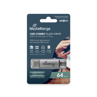 MediaRange USB 3.0 Combo Flash Drive, USB Type-C