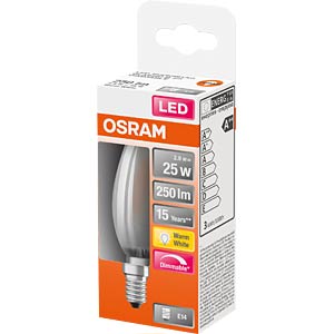 Osram 2.8W = 25W LED Dimmable Candle Bulb SES/E14 2700K