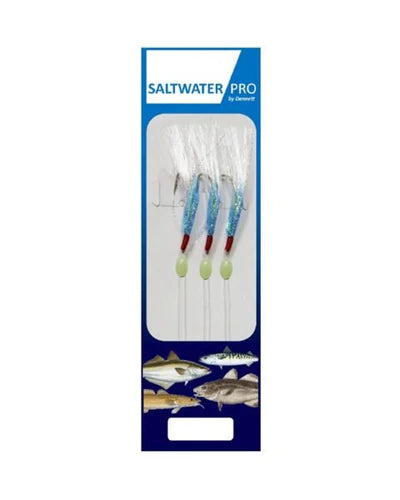 Dennett Saltwater Pro 3 Hook Blue Fishskin Feather Rig