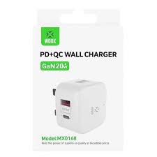Woox Type C 20W PW & 3A QC Charger - White