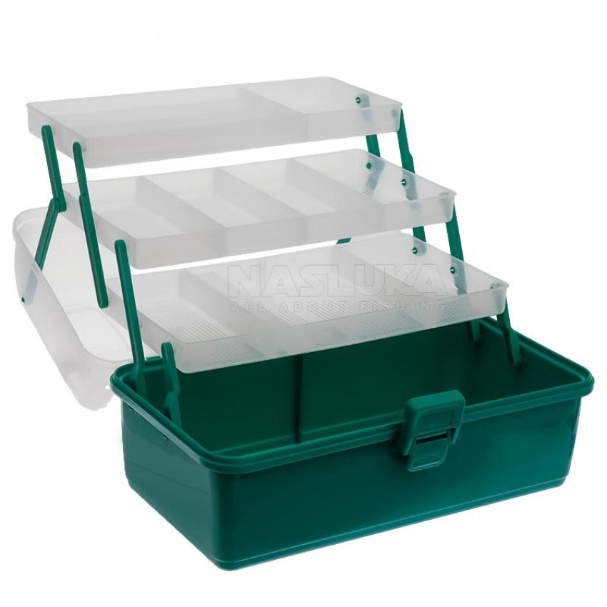 Mikado Storage Box - 3 Tray Green (36x20x20cm)