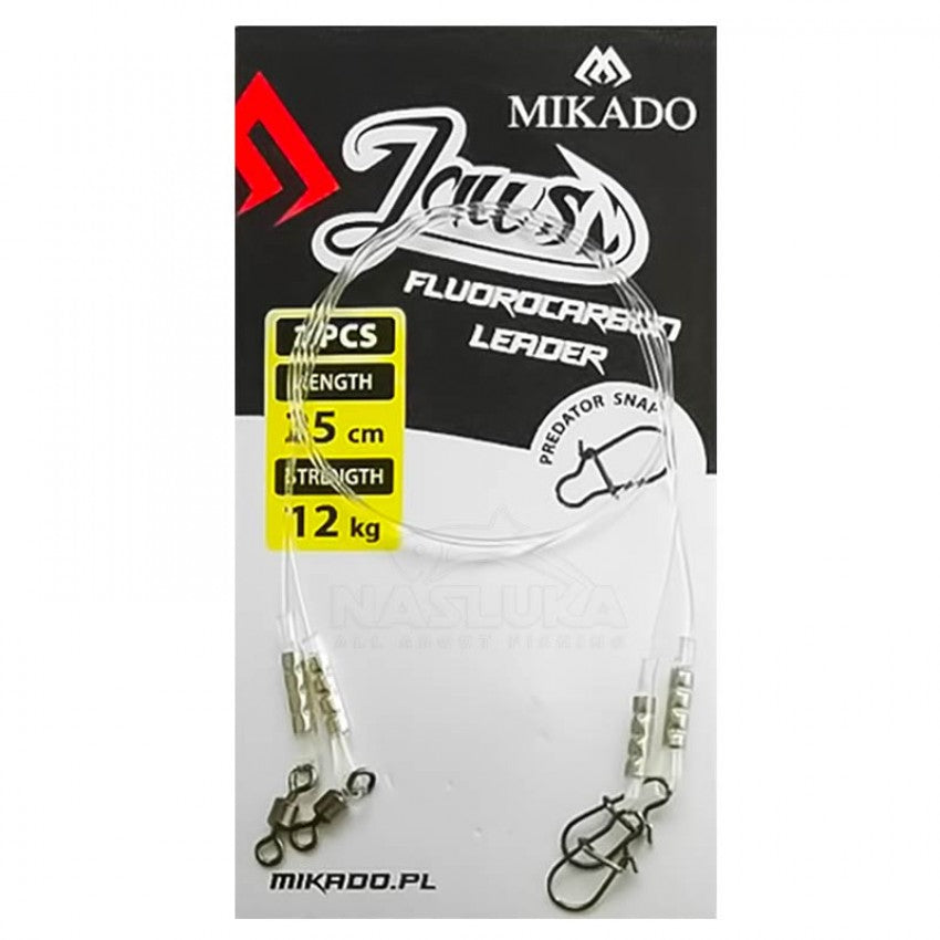 Mikado Jaws Fluorocarbon Leaders 45cm (23kg)