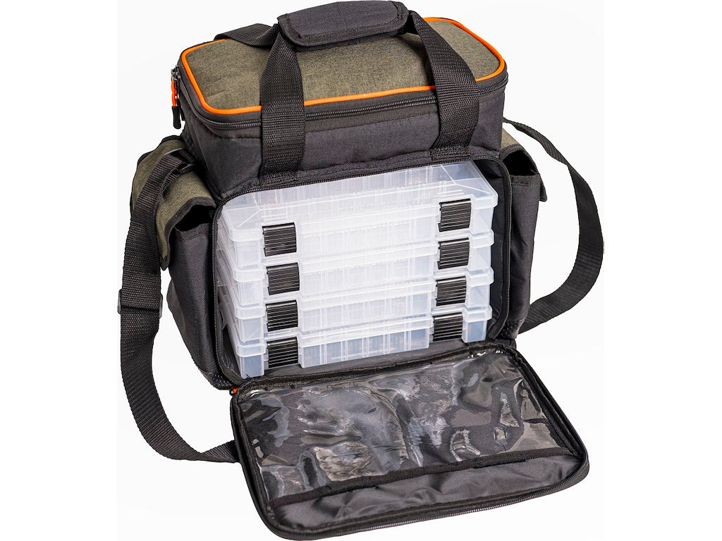Kinetic Large Lure Bag 4 Box System (Olive Melange/Orange)