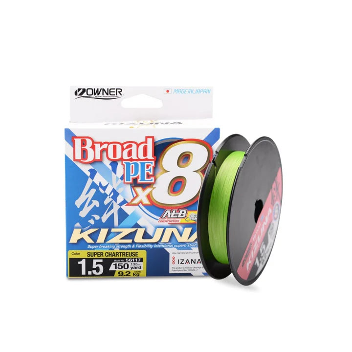 Owner PE Braid Broad Super Chartreuse (135m/150yds)