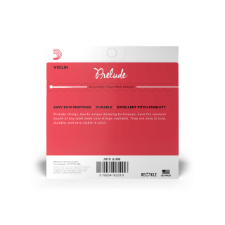 D'addarío Prelude Violin String Set, 4/4 Scale, Medium Tension
