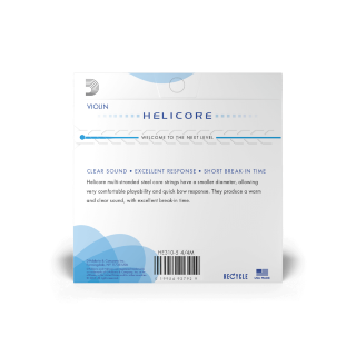 D'addarío Helicore Violin String Set, 4/4 Scale, Medium Tension