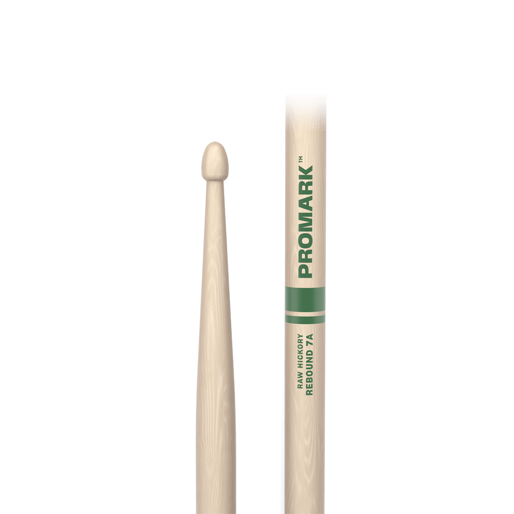 Promark Rebound 7A Raw Hickory Wood Tip Drumsticks
