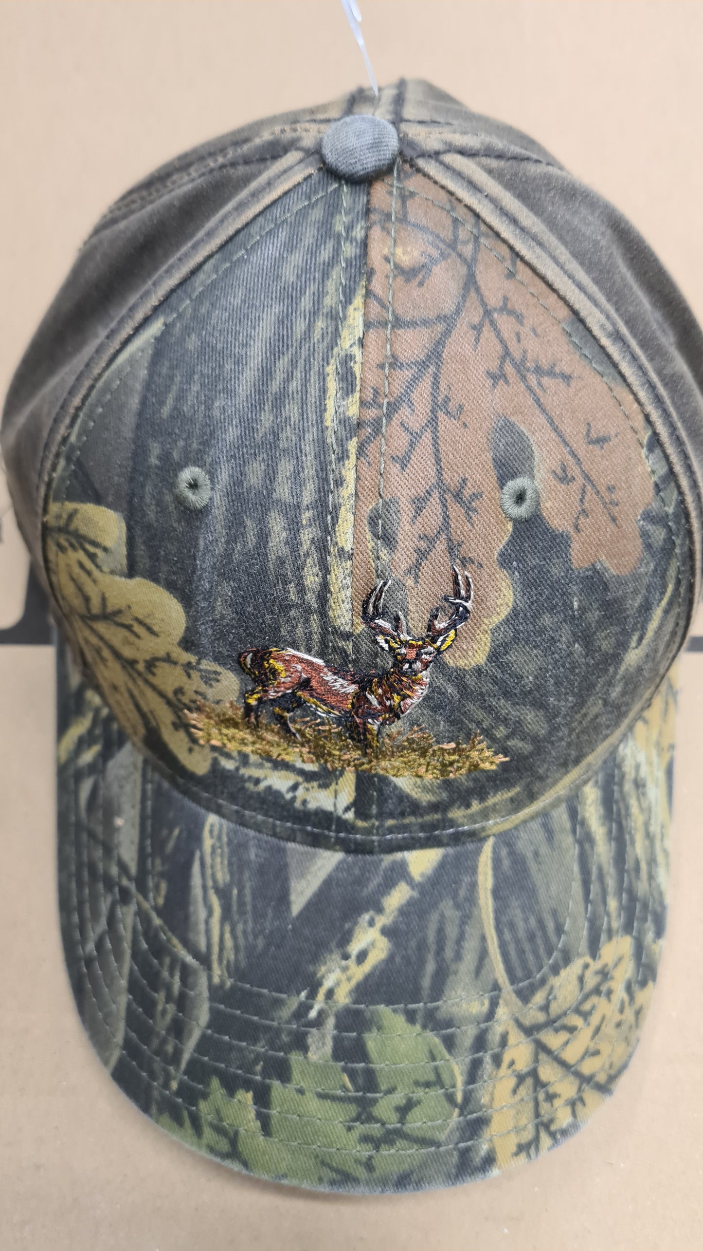 Beechfield Realtree/Leather Cap w/ Embroidered Pattern