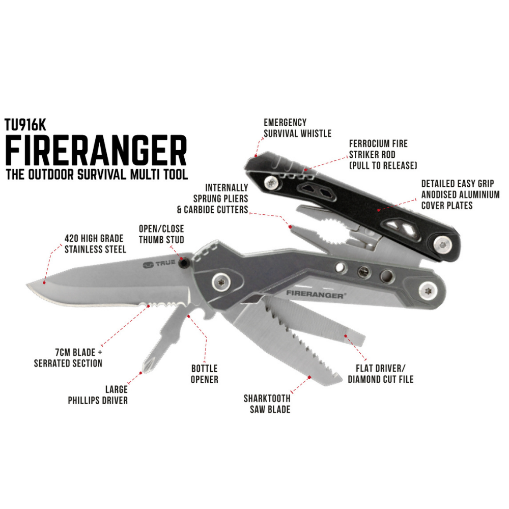 True Utility Fire Ranger Survival Tool & Fire Starter