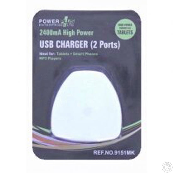 USB Charger (2 Ports) 2400mA High Power