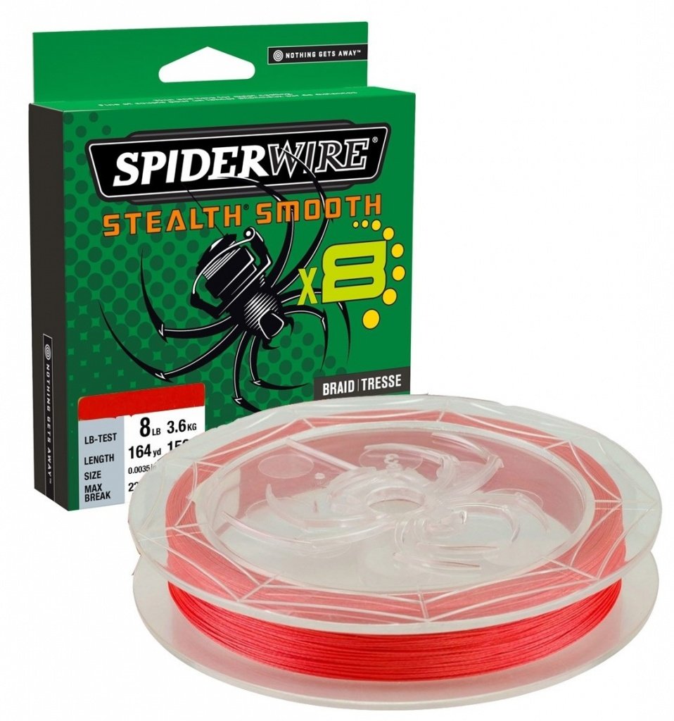 SPIDERWIRE STEALTH SMOOTH 8 BRAID CODE RED 150 M - Lines