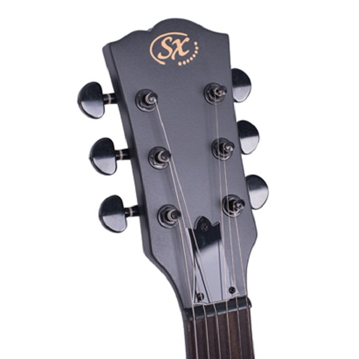 SX EE3S Gothic Style Solid Body with 2 Humbuckers - Satin Black