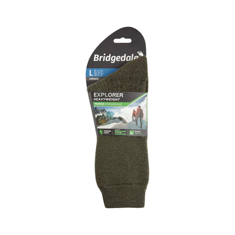 Bridgedale Explorer Heavyweight Merino Performance Unisex Boot Sock - Olive