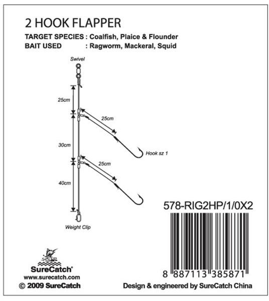 Dennett Salwater Pro Rig Series 2 Hook Flapper Rig