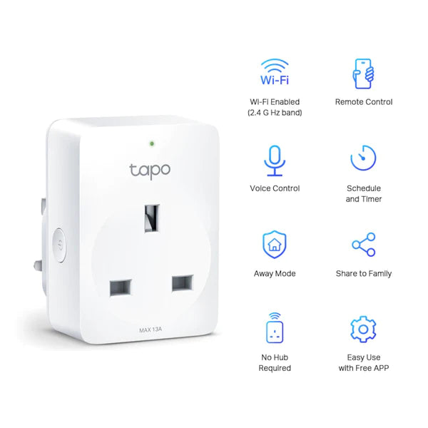 TP-Link Tapo Mini Smart Wi-Fi Socket - White (TAPO P100)