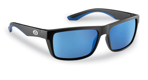 Flying Fisherman Streamer Sunglasses - Matt Black Smoke/ Blue Mirror