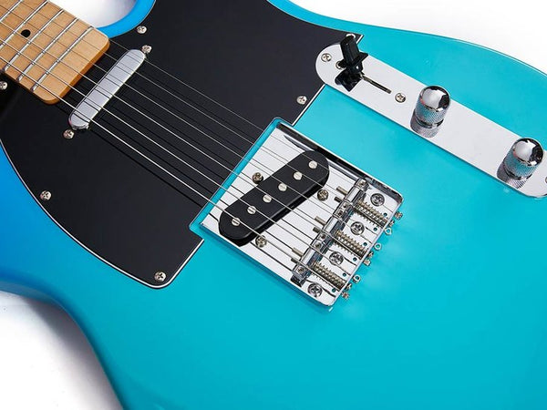 SX Modern Series 2 Pickup Electric Guitar with Gigbag | Blue Glow