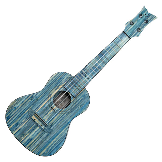 Ortega Bamboo Series Concert Ukulele  - Stone Washed Blue