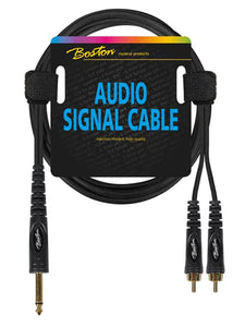 Boston audio signal cable,  2x RCA to 6.3mm jack mono  (AC-271)