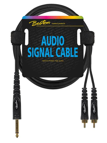 Boston audio signal cable,  2x RCA to 6.3mm jack mono  (AC-271)