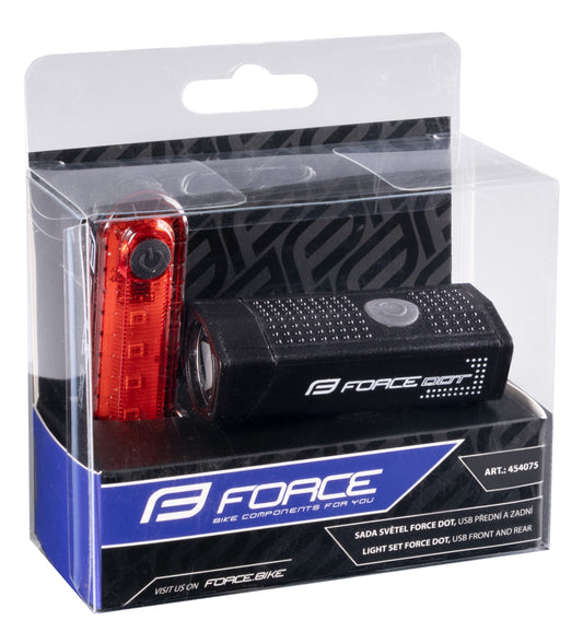 Bforce light set FORCE USB DOT front+rear Bicycle Light