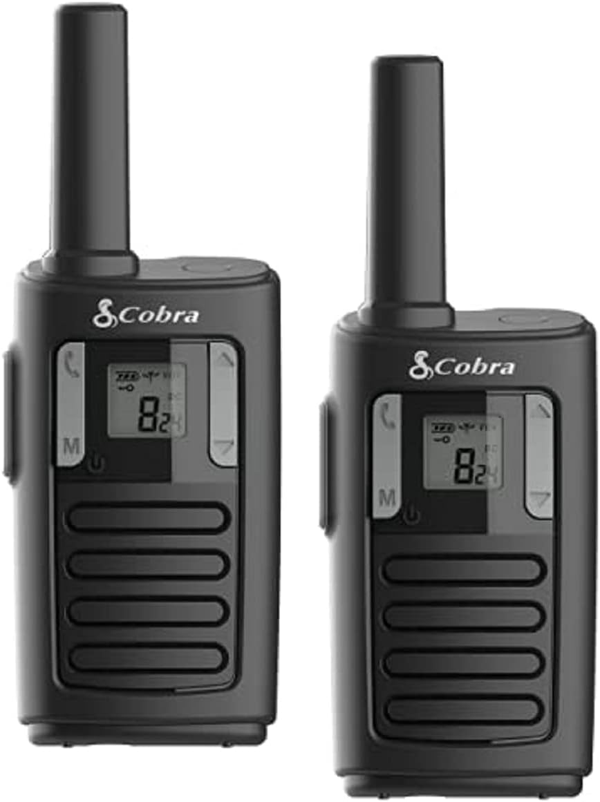COBRA PMR446 2-Way Walkie Talkie Radio (Twin Pack) - Black