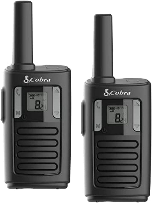 COBRA PMR446 2-Way Walkie Talkie Radio (Twin Pack) - Black