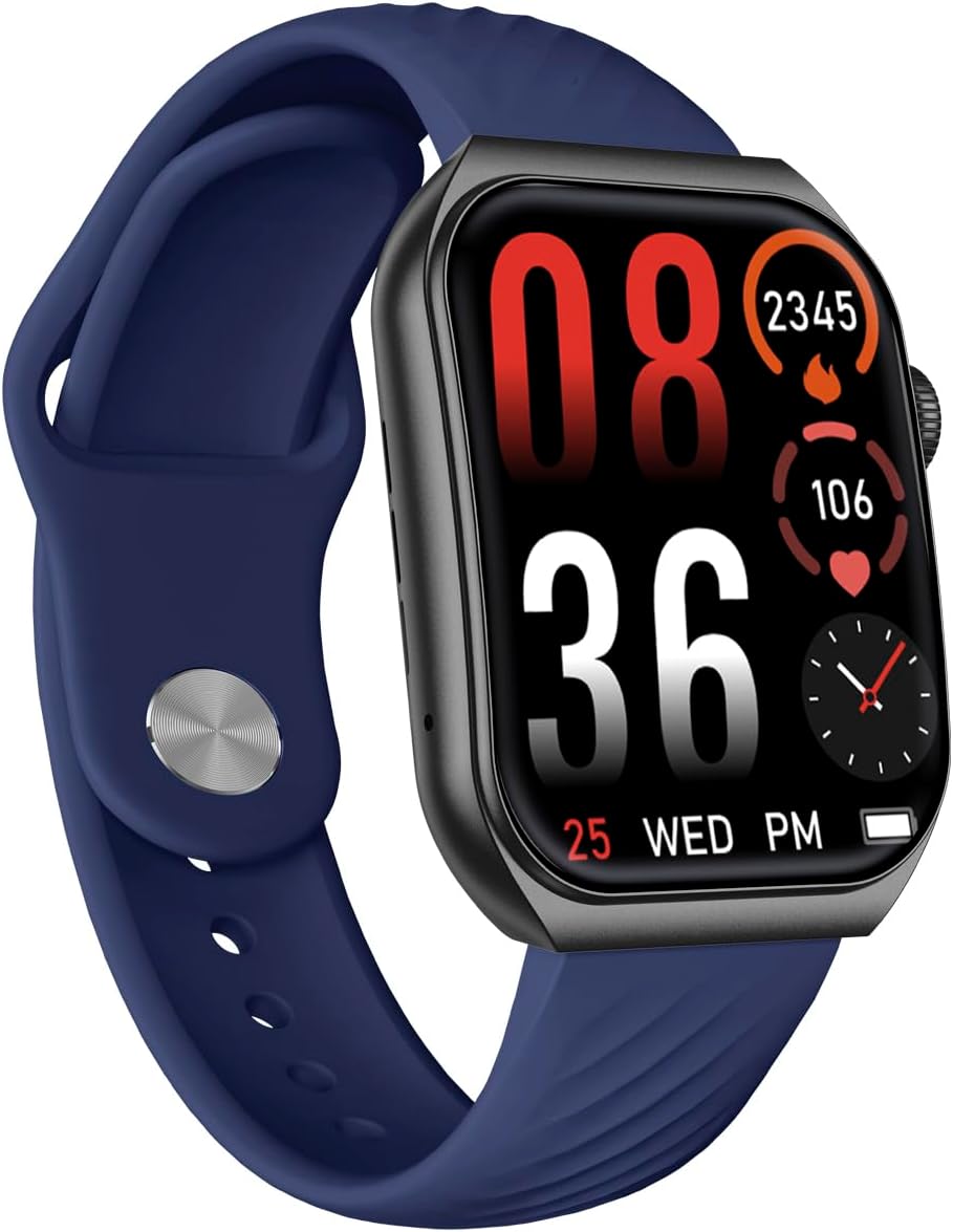 Trevi T-FIT 400C Smartwatch with Bluetooth Call Function, Curved AMOLED Display 1.96 Inches Always On, Wellness and Physical Activity Control, Social Media Notifications, IP68 Water Resistant, Blue