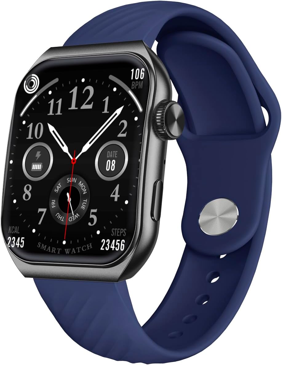 Trevi T-FIT 400C Smartwatch with Bluetooth Call Function, Curved AMOLED Display 1.96 Inches Always On, Wellness and Physical Activity Control, Social Media Notifications, IP68 Water Resistant, Blue
