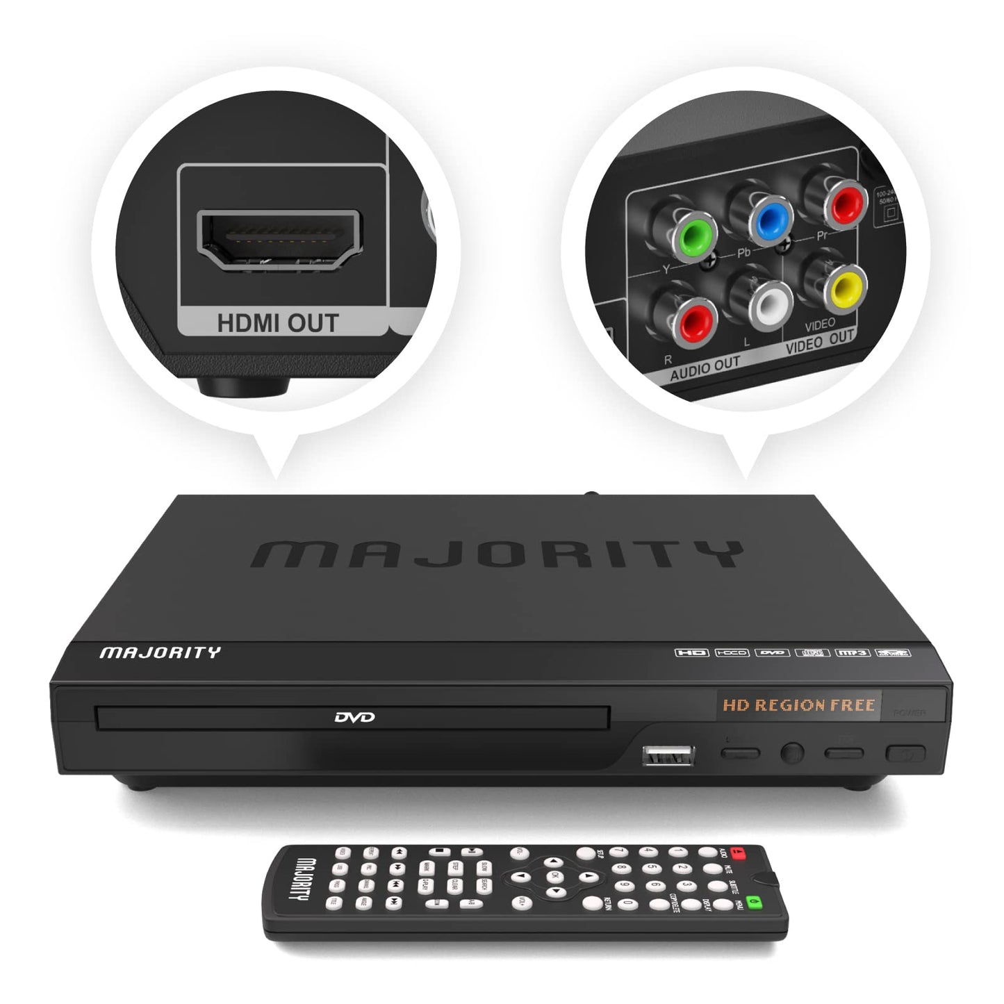 Majority Multi-Region DVD & CD Player