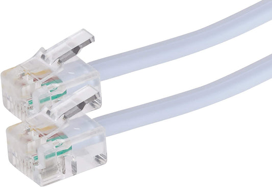 Telephone Extension Cable, White, 10m RJ11