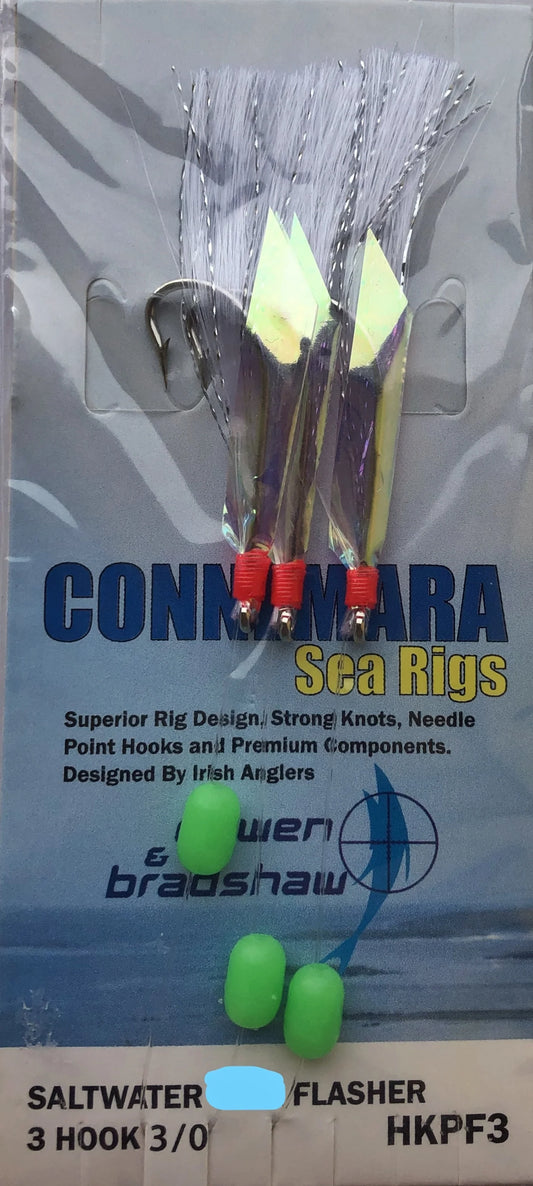 Gowen & Bradshaw Connemara 3 Hook Saltwater Flasher Rig (Size 3/0)