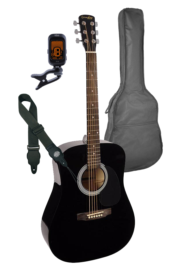 Richwood Grimshaw Acoustic Guitar Kit - Black