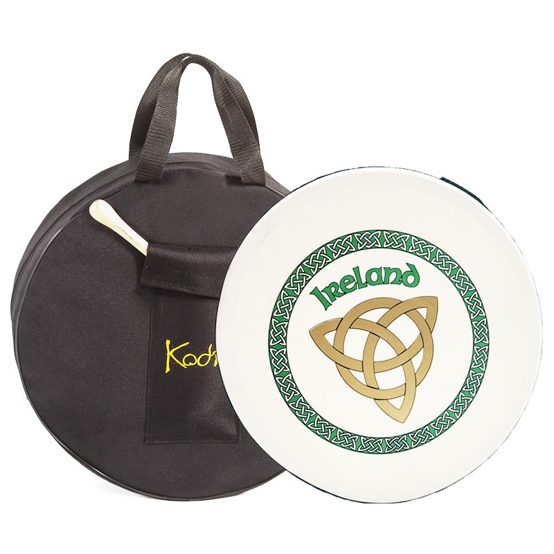 Koda Irish Bodhran 12″x3″ with Beater, Solid Wooden Black Frame