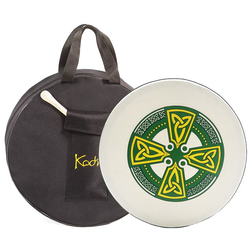 Koda Irish Bodhran 12″x3″ with Beater, Solid Wooden Black Frame