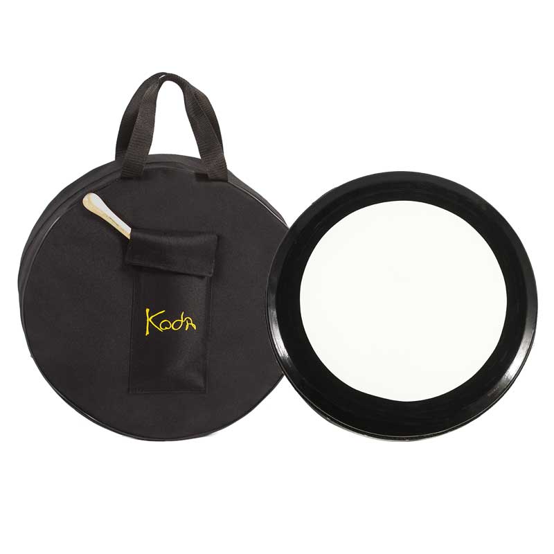 Koda Bodhran 16″x4″ Solid Wooden Black Frame, Bag & Beater