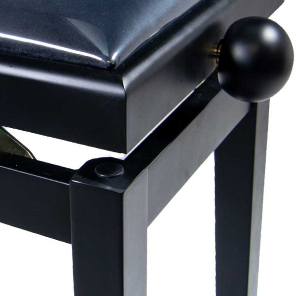 Legato Adjustable Piano Stool/Bench, Polished Black