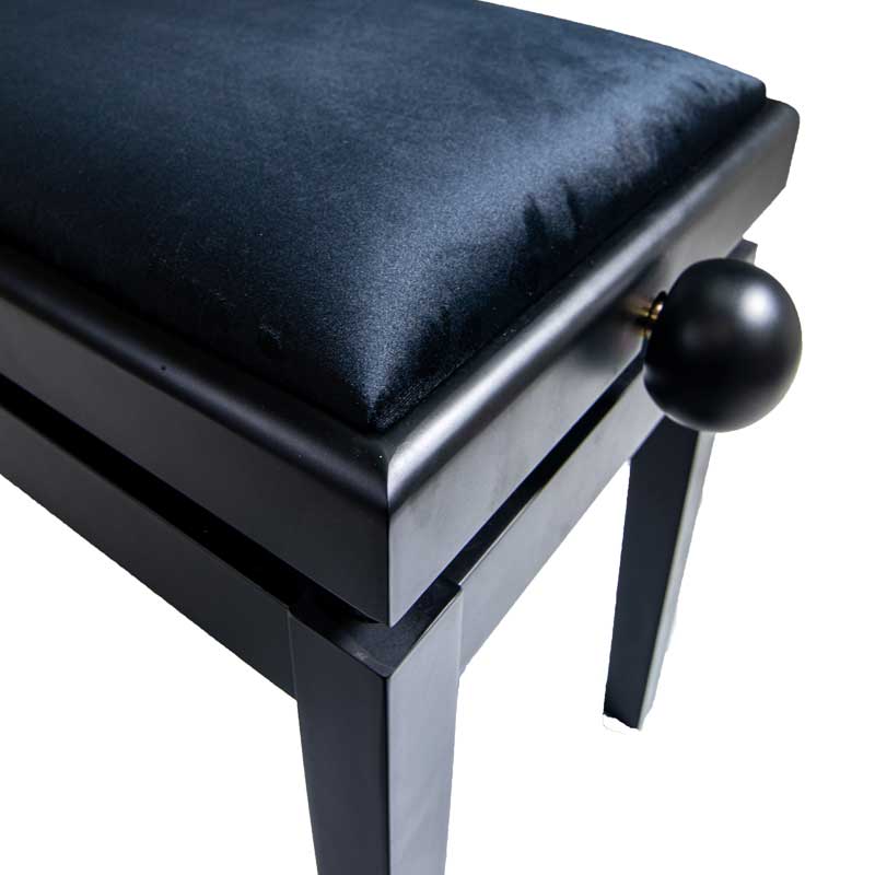 Legato Adjustable Piano Stool/Bench, Polished Black