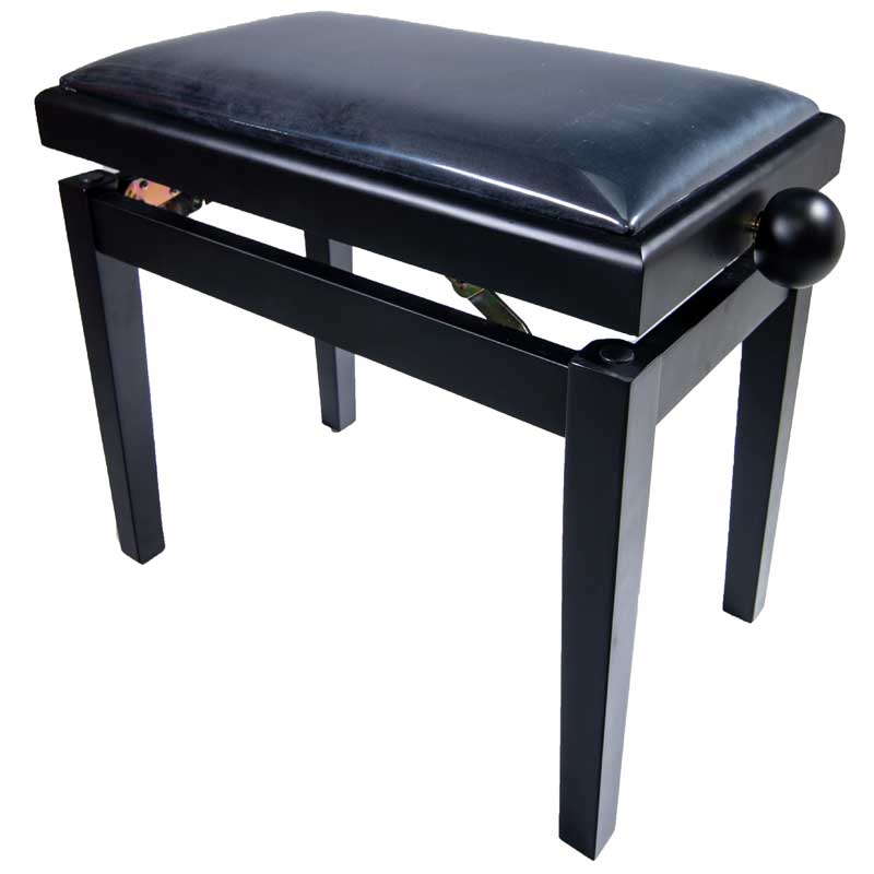 Legato Adjustable Piano Stool/Bench, Polished Black