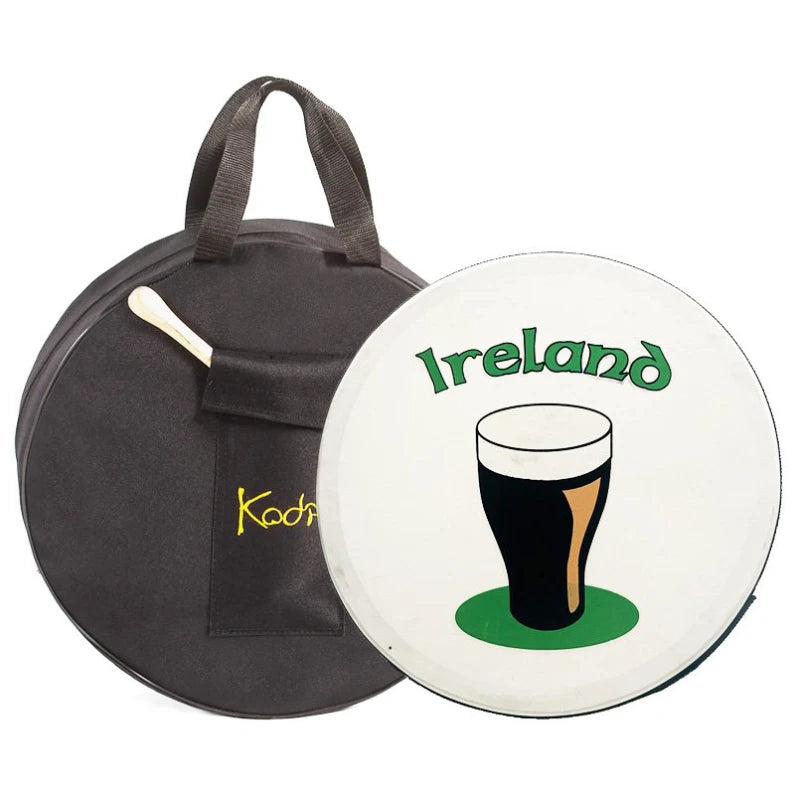 Koda Irish Bodhran 12″x3″ with Beater, Solid Wooden Black Frame