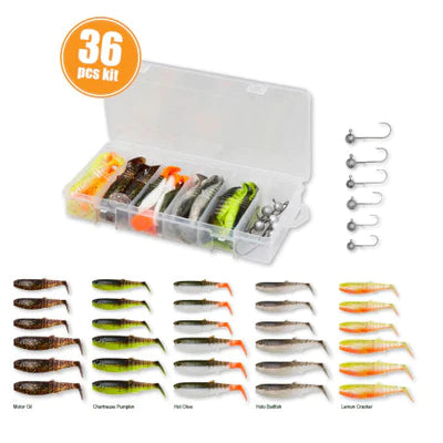 Savage Gear Cannibal Shad Kit 8-10cm Mixed 36pcs