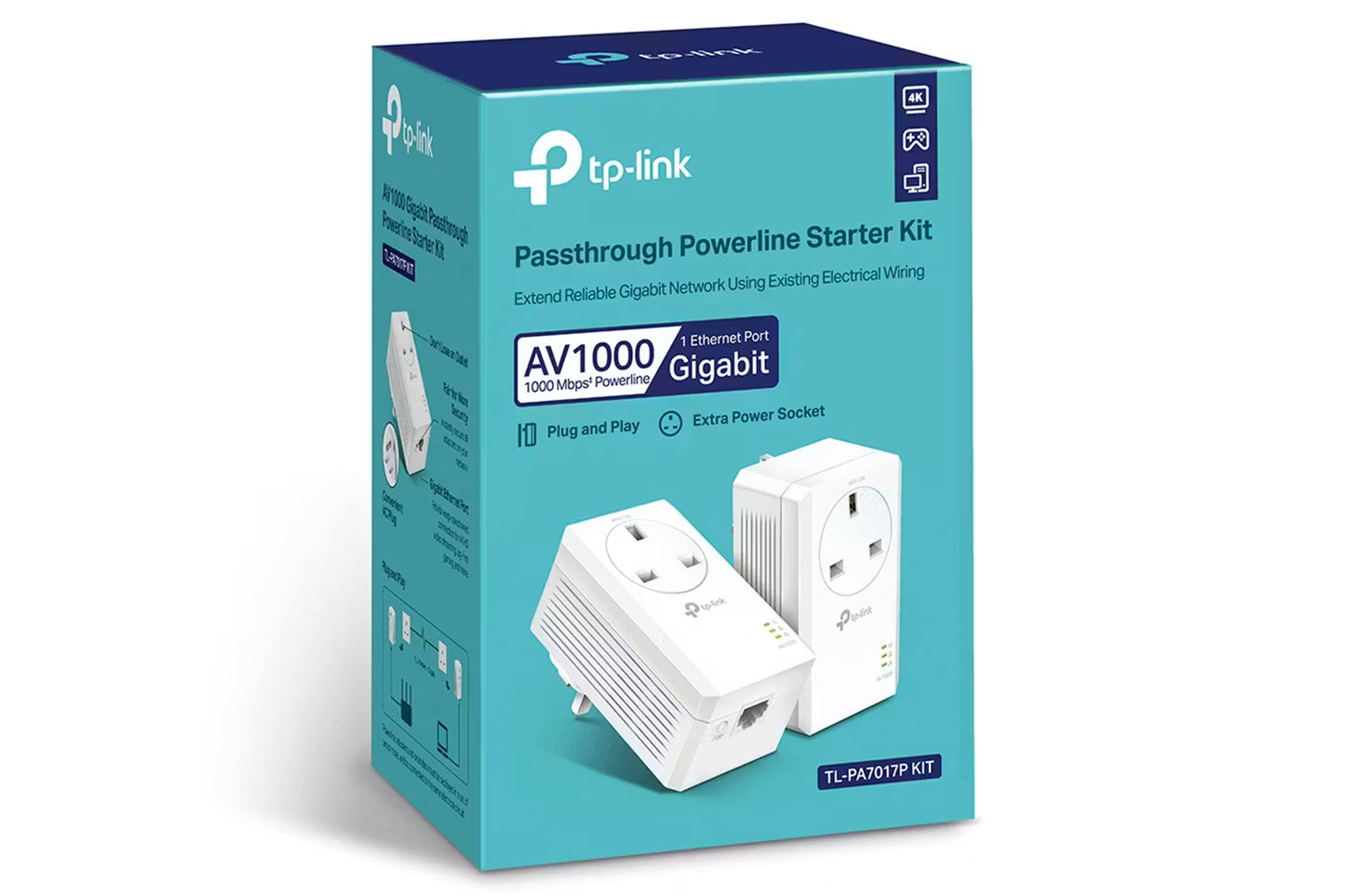 Tp-Link AV1000 Gigabit Passthrough Powerline Starter Kit - PA7017PKIT