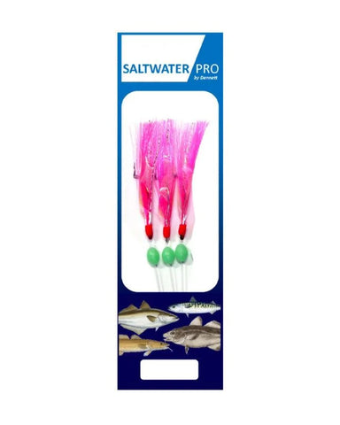 Dennett Saltwater Pro 3 Hook Pink Aurora Rig - 1/0