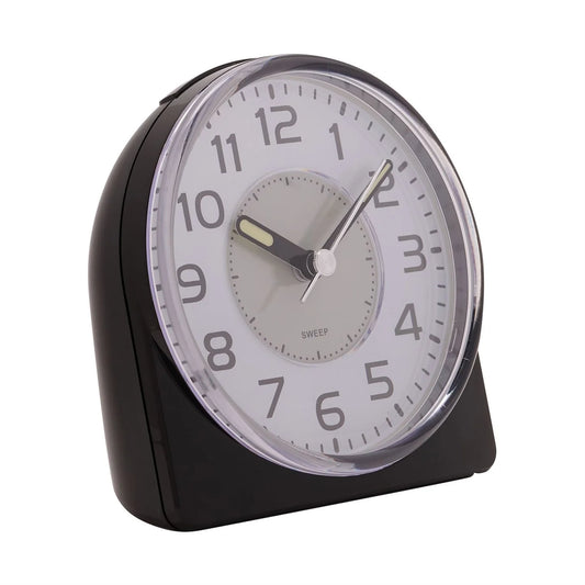 Wm.Widdop Silent Sweep Round Face Blinking Light Alarm Clock (9507B)