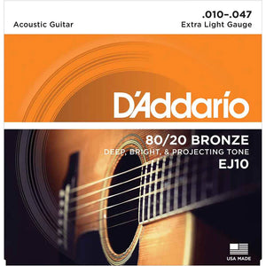 D'addarío 80/20 Bronze Acoustic Guitar Strings