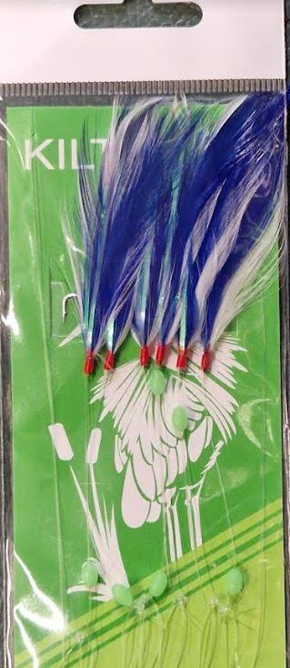 Kilty Sabiki P/N Blue & White, Gold Hooks Sz.4