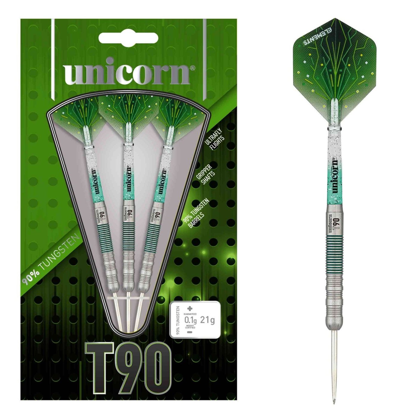 Unicorn T90 90% Tungsten Dart Steel Tip Darts