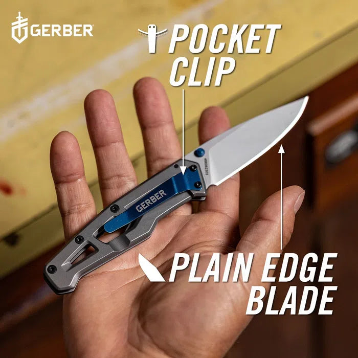 Gerber Paralite FE (DP Folding Clip Knife) - Blue/Silver